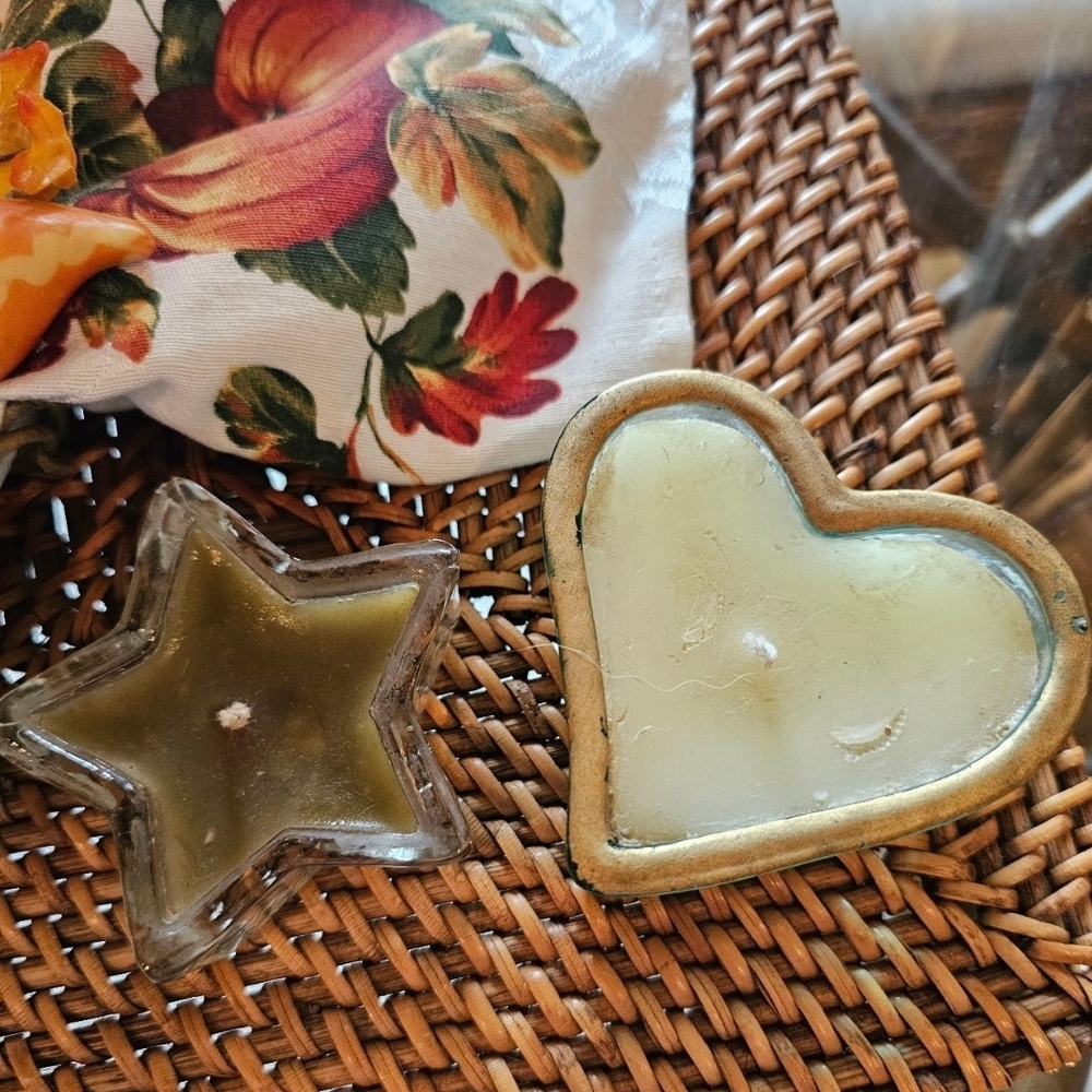 Vintage Heart and Star Shaped Candles